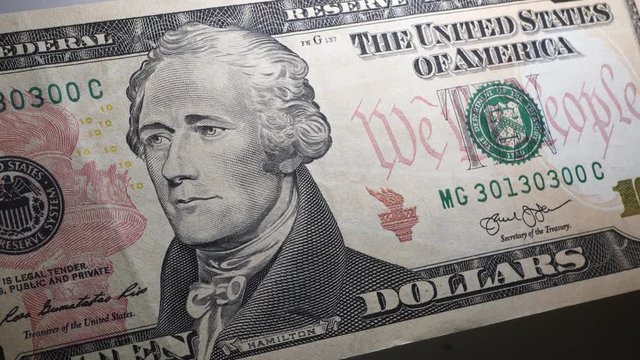 Close up footage of U.S. Dollar