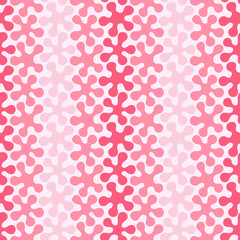 Seamless pattern with gradient colored abstract flowers on a light background. Can be printed and used as wrapping paper, wallpaper, textile, fabric, etc.