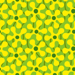 Set of seamless patterns with vivid abstract flowers on light blue background. Can be printed and used as wrapping paper, wallpaper, textile, fabric, etc.