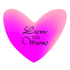 Simple shiny happy mothers day card. Hand written caligraphy