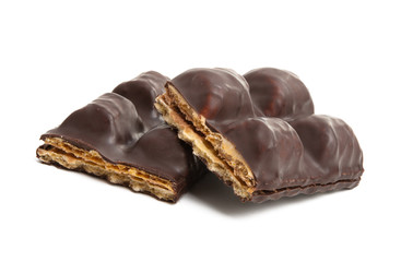 waffle in chocolate isolated