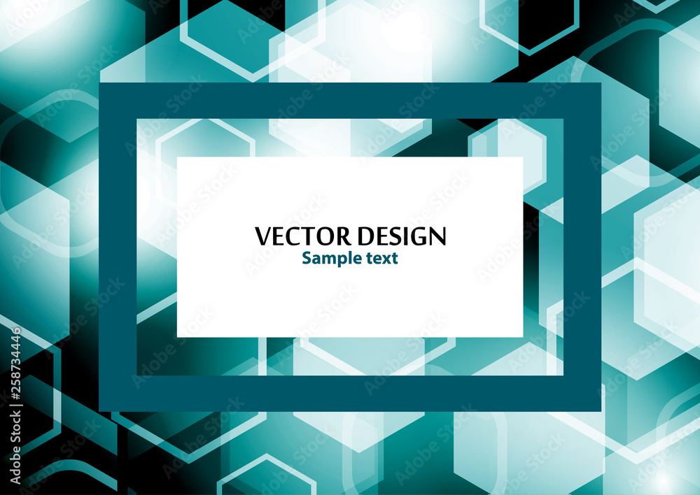 Poster abstract future technology business background with hexagon pattern, shine and place for your conten
