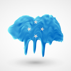 vector isolated Flag of Micronesia painted colors