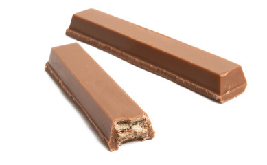 waffle in chocolate isolated