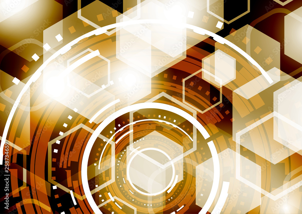 Poster Abstract future technology business background with hexagon pattern, shine and place for your content. Vector illustration - Vector graphics