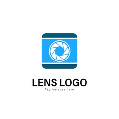Lens logo template design. Lens logo with modern frame vector design