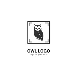 Owl logo template design. Owl logo with modern frame vector design