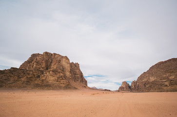 Fototapeta na wymiar Mountains of Wadi Rum desert. Jordan