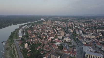 Fototapeta na wymiar Aerial shot of Brcko district, Bosnia and Herzegovina