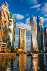 Fototapeta na wymiar Modern residential architecture of Dubai Marina, UAE