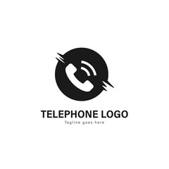 Telephone logo template design. Telephone logo with modern frame vector design