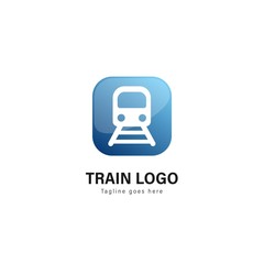 Train logo template design. Train logo with modern frame vector design
