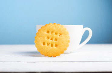 Cookie and Coffee Mug, Happy Father's Day Concept