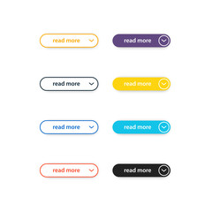 Vector set of read more modern flat buttons for web pages