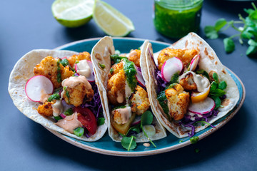 Vegetarian cauliflower tacos