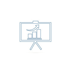 Whiteboard projector presentation screen vector illustration. Screen stand on tripod in room