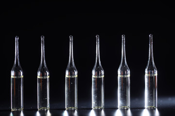 Medical drug ampoules. Medicines for injection.