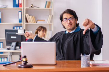Two lawyers working in the office