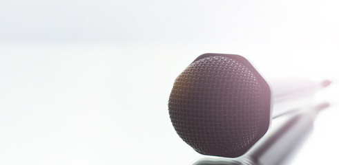 The microphone on the stage before debate.