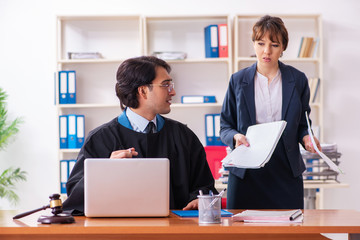 Two lawyers working in the office