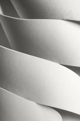 White elements curved with texture background, abstract