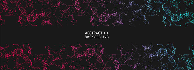Abstract polygonal vector background with connecting dots and lines. Digital data visualization.