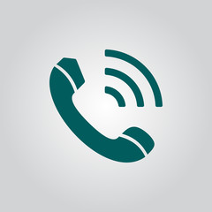 Phone, Call, Connection, Handset With Waves Icon Symbol Vector