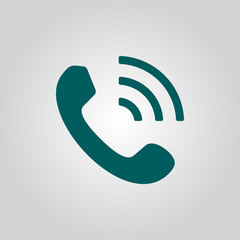 Phone, Call, Connection, Handset With Waves Icon Symbol Vector