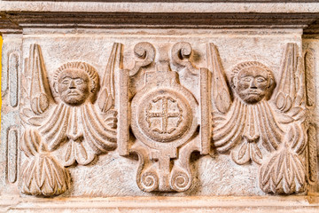 Ancient rock carving in Temple of the Sun in Cusco