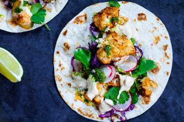 Vegetarian cauliflower tacos