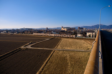 JR紀勢本線と松阪市の市街地