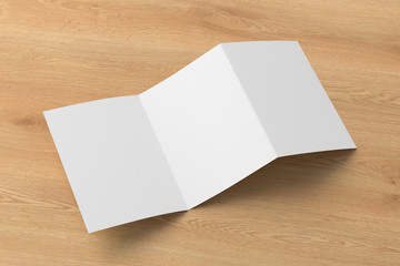 Blank trifold brochure booklet