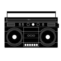 Tape recorder flat illustration on white