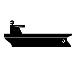 Cargo ship flat illustration on white