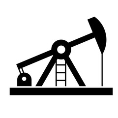 Oil derrick flat illustration on white