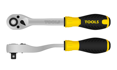 realistic vector tool. ratchet key