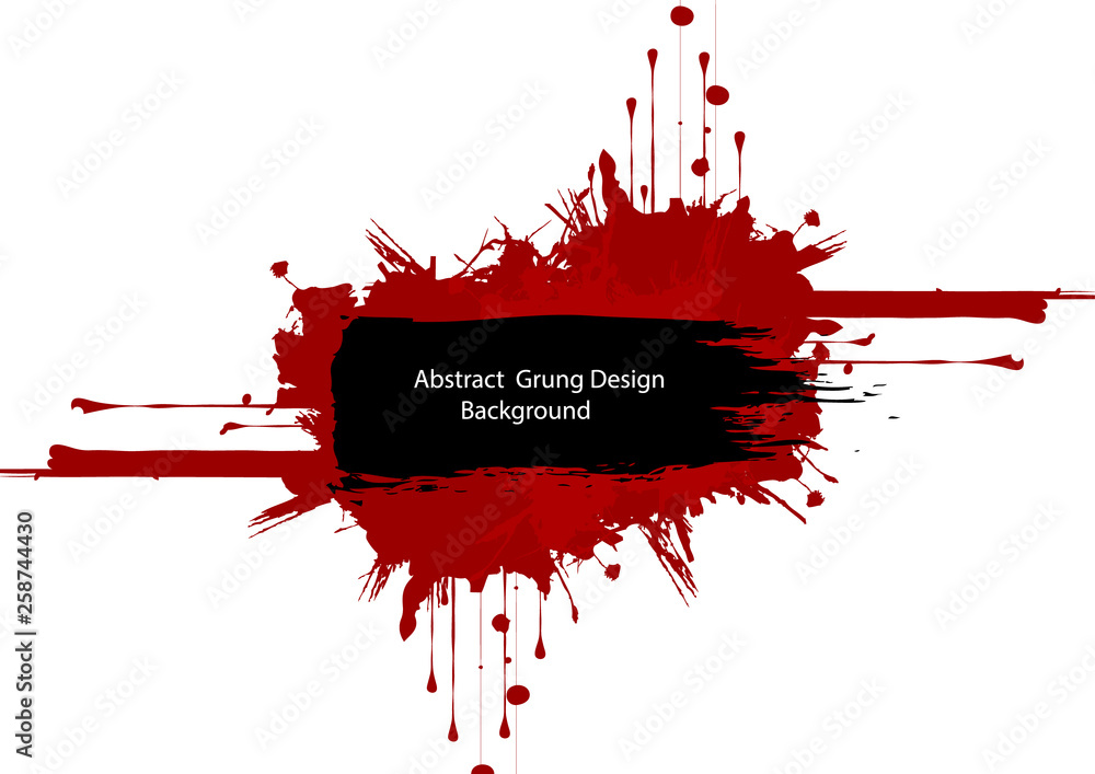 Poster abstract vector splatter red and black color design background. illustration vector design