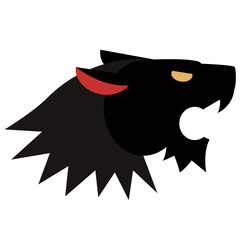 Panther head flat illustration on white