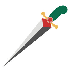 Dagger flat illustration on white