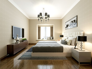 3d render bedroom