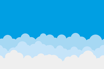 Sky with clouds seamless pattern. Vector.