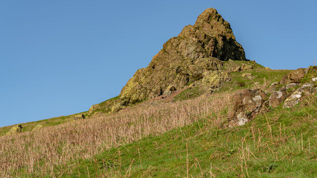 Shropshire landscape near Church Stretton, view towards Hope Bowdler Hill, England, UK