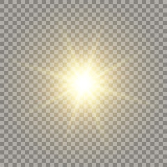 Yellow realistic sun