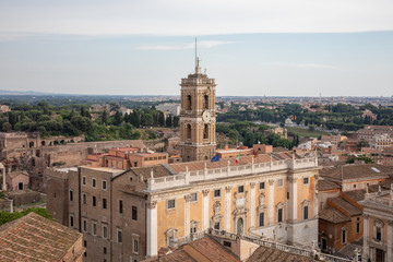 Fototapeta na wymiar Panoramic view of Palazzo Senatorio and city Rome