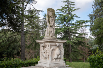 Fototapeta premium Art sculpture in green garden of Villa Borghese