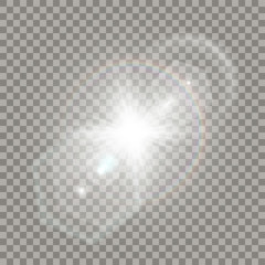 White star explosion with flare effect