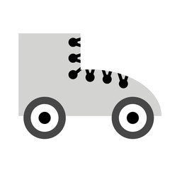 Roller blade flat illustration on white