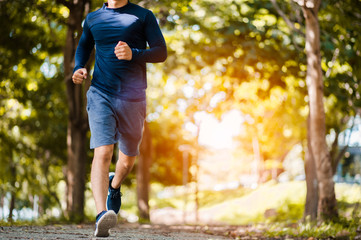 Active healthy runner jogging outdoor.