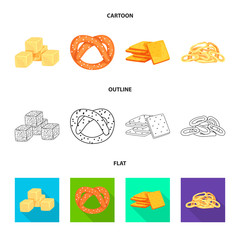 Vector illustration of Oktoberfest and bar symbol. Set of Oktoberfest and cooking stock symbol for web.