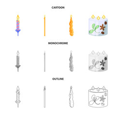 Isolated object of relaxation and flame symbol. Collection of relaxation and wax stock symbol for web.